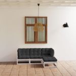 Set mobilier de grădină cu perne, 4 piese, lemn masiv de pin GartenMobel Dekor