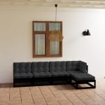 Set mobilier grădină cu perne, 5 piese, lemn masiv pin GartenMobel Dekor