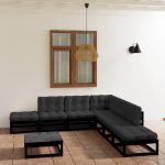 Set mobilier grădină cu perne, 8 piese, lemn masiv pin GartenMobel Dekor