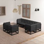 Set mobilier de grădină cu perne, 7 piese, lemn masiv de pin GartenMobel Dekor