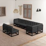 Set mobilier de grădină cu perne, 8 piese, lemn masiv de pin GartenMobel Dekor