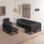 Set mobilier de grădină cu perne, 8 piese, lemn masiv de pin GartenMobel Dekor