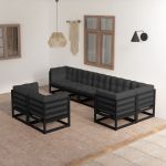 Set mobilier grădină cu perne, 8 piese, lemn masiv pin GartenMobel Dekor