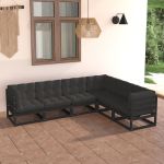 Set mobilier de grădină cu perne, 6 piese, lemn masiv de pin GartenMobel Dekor