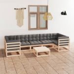 Set mobilier de grădină din 8 piese, lemn masiv de pin GartenMobel Dekor