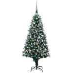 Brad Crăciun artificial pre-iluminat globuri/conuri pin, 180 cm GartenMobel Dekor