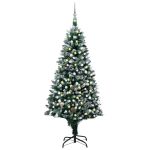 Brad Crăciun artificial pre-iluminat globuri/conuri pin, 210 cm GartenMobel Dekor