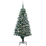 Brad Crăciun artificial pre-iluminat globuri/conuri pin, 240 cm GartenMobel Dekor