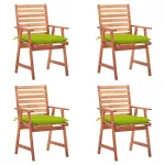 Scaune de exterior cu perne, 4 buc., lemn masiv de acacia GartenMobel Dekor