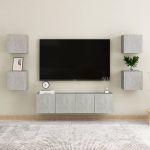 Set de dulapuri TV, 6 piese, gri beton, lemn prelucrat GartenMobel Dekor