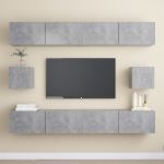 Set de dulapuri TV, 6 piese, gri beton, lemn prelucrat GartenMobel Dekor