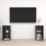Dulapuri TV 2 buc gri extralucios 72x35x36,5 cm lemn prelucrat GartenMobel Dekor