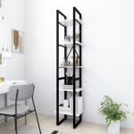 Bibliotecă cu 5 rafturi, alb, 40x30x175 cm, lemn prelucrat GartenMobel Dekor