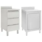 Dulapuri de bucătărie comerciale, 2 buc., oțel inoxidabil GartenMobel Dekor