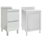 Dulapuri de bucătărie comerciale, 2 buc., oțel inoxidabil GartenMobel Dekor