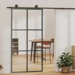 Ușă glisantă cu set feronerie, 102x205 cm, sticlă ESG/aluminiu GartenMobel Dekor