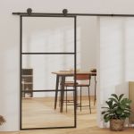 Ușă glisantă cu set feronerie, 102x205 cm, sticlă ESG/aluminiu GartenMobel Dekor