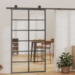 Ușă glisantă cu set feronerie, 102x205 cm, sticlă ESG/aluminiu GartenMobel Dekor