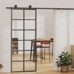 Ușă glisantă cu set feronerie, 76x205 cm, sticlă ESG/aluminiu GartenMobel Dekor