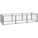 Padoc pentru câini, negru, 3 m², oțel GartenMobel Dekor