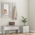 Set de mobilier pentru hol, gri beton, lemn prelucrat GartenMobel Dekor