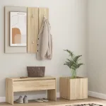 Set de mobilier pentru hol, stejar sonoma, lemn prelucrat GartenMobel Dekor