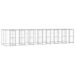 Padoc câini de exterior cu acoperiș, 19,36 m², oțel galvanizat GartenMobel Dekor