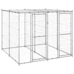 Padoc câini de exterior cu acoperiș, 4,84 m², oțel galvanizat GartenMobel Dekor