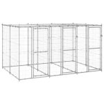 Padoc câini de exterior cu acoperiș, 7,26 m², oțel galvanizat GartenMobel Dekor