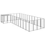 Padoc pentru câini, negru, 13,31 m², oțel   GartenMobel Dekor