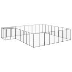 Padoc pentru câini, negru, 20,57 m², oțel   GartenMobel Dekor