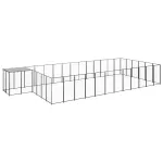 Padoc pentru câini, negru, 22,99 m², oțel   GartenMobel Dekor