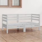 Set mobilier de grădină cu 2 locuri, alb, lemn masiv de pin GartenMobel Dekor