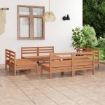 Set mobilier de grădină, 8 piese, maro miere, lemn masiv de pin GartenMobel Dekor