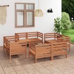 Set mobilier de grădină, 8 piese, maro miere, lemn masiv de pin GartenMobel Dekor