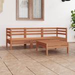 Set mobilier de grădină, 4 piese, maro miere, lemn masiv de pin GartenMobel Dekor
