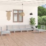 Set mobilier de grădină, 6 piese, alb, lemn masiv de pin GartenMobel Dekor
