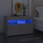 Noptieră cu lumini LED, 2 buc., gri beton, 60x35x40 cm GartenMobel Dekor