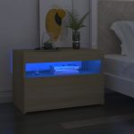 Noptieră cu lumini LED, stejar Sonoma, 60x35x40 cm GartenMobel Dekor