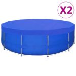 Prelate piscină, 2 buc, PE rotundă, 460 cm, 90 g/m² GartenMobel Dekor