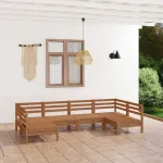 Set mobilier de grădină, 6 piese, maro miere, lemn masiv de pin GartenMobel Dekor