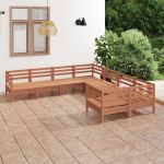 Set mobilier de grădină, 8 piese, maro miere, lemn masiv de pin GartenMobel Dekor