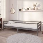 Pat de zi cu saltea, gri, 90x200 cm, lemn masiv de pin GartenMobel Dekor