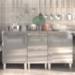 Dulapuri de bucătărie comerciale, 3 buc., oțel inoxidabil GartenMobel Dekor