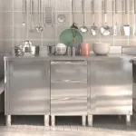 Dulapuri de bucătărie comerciale, 3 buc., oțel inoxidabil GartenMobel Dekor