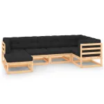 Set mobilier de grădină cu perne, 6 piese, lemn masiv de pin GartenMobel Dekor