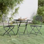 Set mobilier grădină 3 piese antracit plasă metalică expandată GartenMobel Dekor