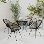 Set de mobilier pentru grădină, 5 piese, negru GartenMobel Dekor