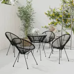 Set de mobilier pentru grădină, 5 piese, negru GartenMobel Dekor
