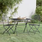 Set mobilier grădină 3 piese antracit plasă metalică expandată GartenMobel Dekor